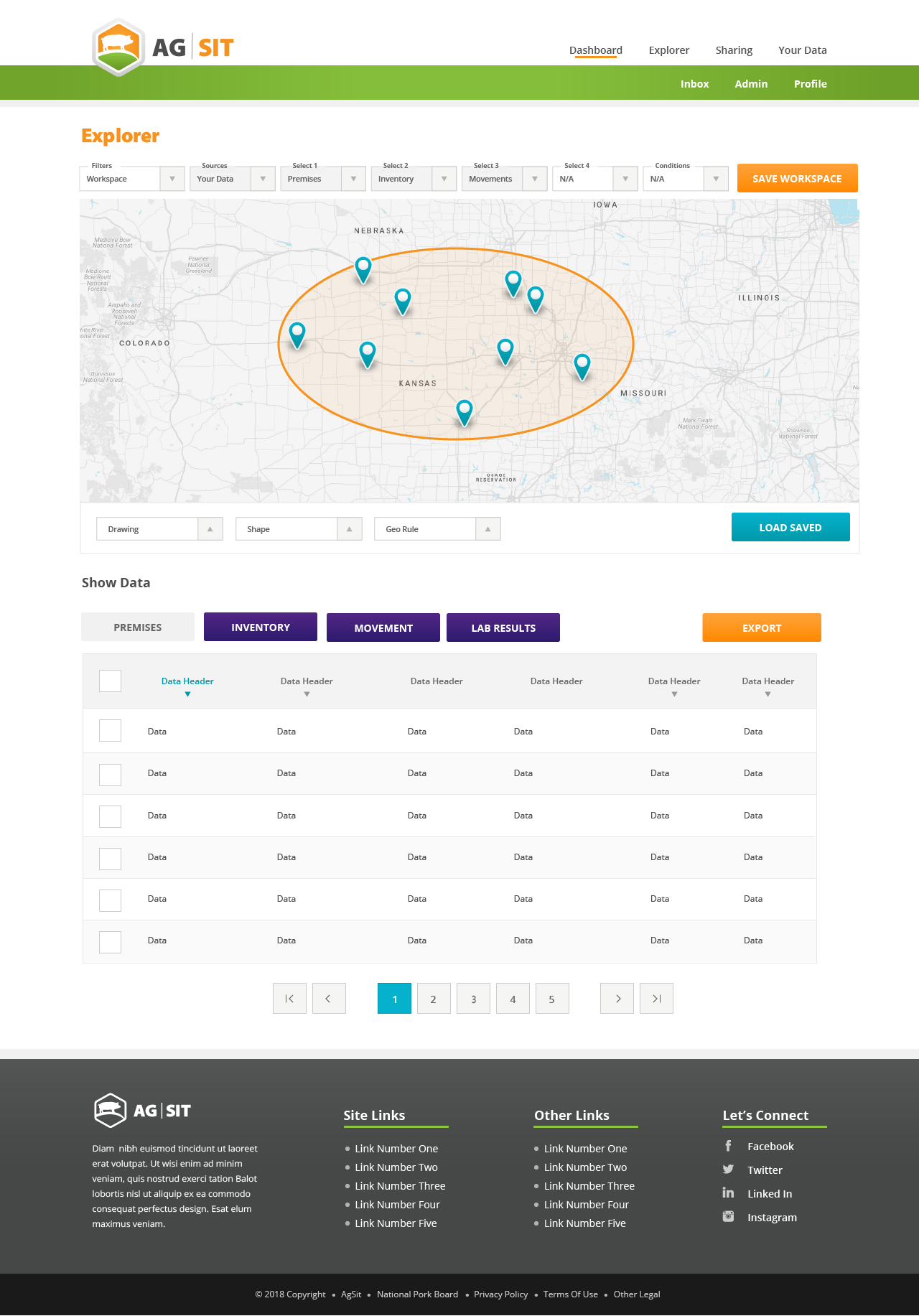 Screenshot depicting query built using a map area